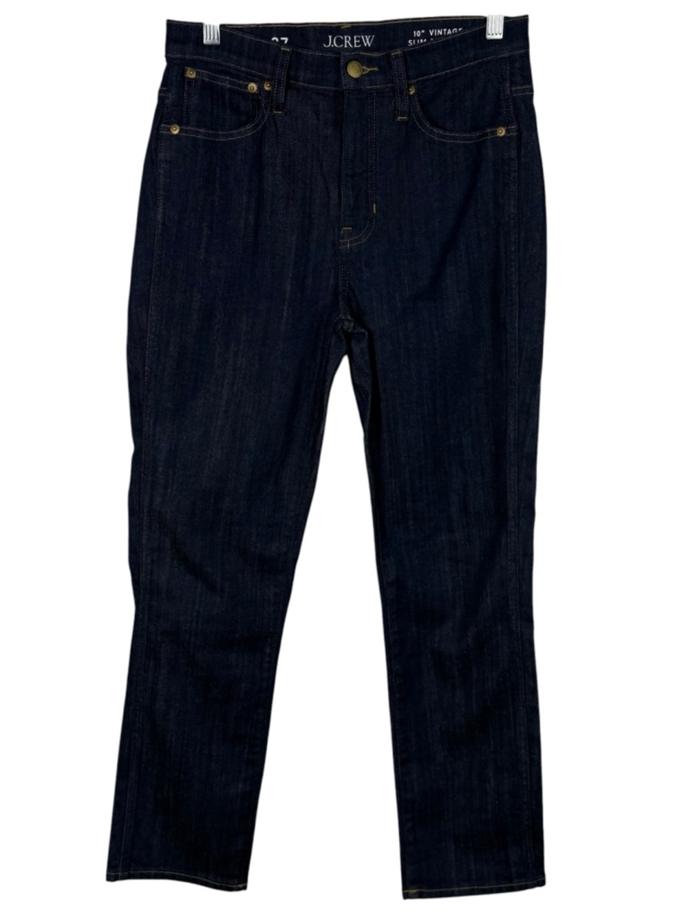 J.Crew 10" Vintage Slim Straight Dark Wash Casual Denim Jeans 27 Slimming 29x27
